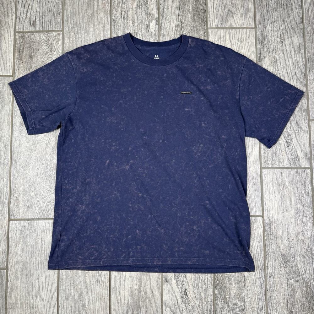 Under Armour Men's Heavyweight Washed Oversized T-Shirt Size Large Blue